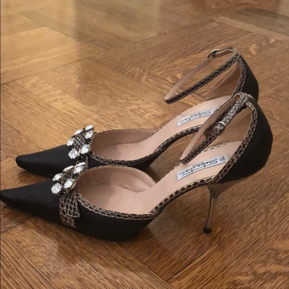 Sebastian Mixed-Media Heels - Picture 3 of 8